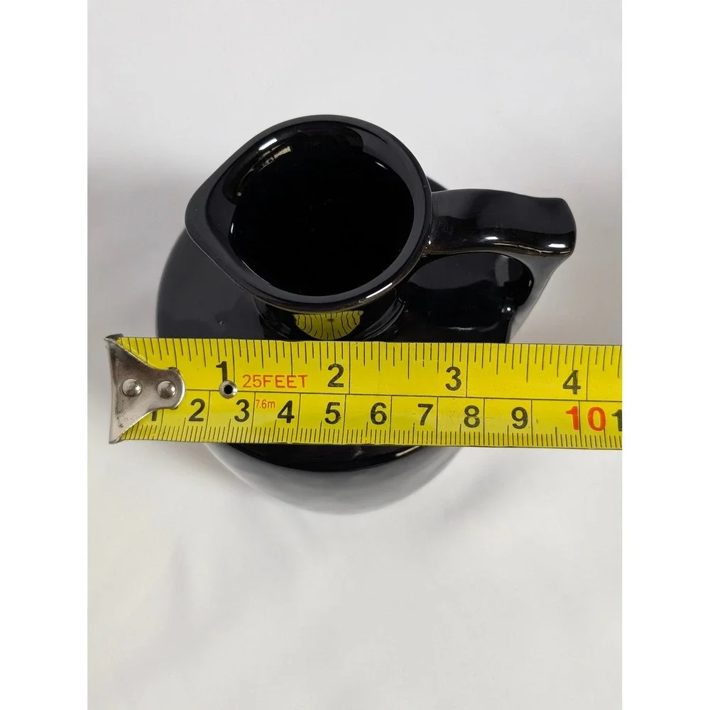 Frankoma 838 Black Onyx Glaze Pottery Pitcher Vase Mid Century Modern 5.5